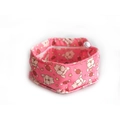Pink dog cooling collar with cartoon French bulldog print and adjustable drawstring - M (45-60cm) with Ice Packs / Pink French Bulldog
