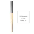 Modern 23cm black and gold stainless steel square chopsticks for dining set - 23cm Square Chopsticks / Black Gold