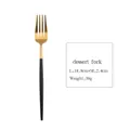 Dessertgabel aus 304 Edelstahl in Schwarz und Gold mattiert, Länge 18,8 cm - Dessertgabel / Schwarzgold