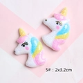 Close-up of 5# glitter resin unicorn head charms for DIY hair clips and shoe accessories - 5#
