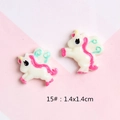 Detailed close-up of resin unicorn charms size 1.4x1.4cm for DIY hair clips accessories - 15#