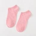 Soft pink low-cut cotton boat socks with breathable knit fabric and heel cushion pad - Standard Type / Red