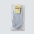 Light blue low cut invisible cotton blend socks in flat-lay retail packaging - One Size / Blue
