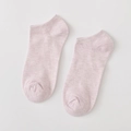 Soft light purple low-cut cotton boat socks featuring a fine ribbed knit texture - Standard Type / Purple