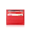 Sleek red leather card holder with lychee texture and multiple slots on white background - KB31 Multi-slot / Red