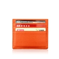 Slim bright orange litchi pattern card holder wallet with multiple storage slots - KB31 Multi-slot / Orange