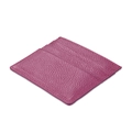 Genuine lychee pattern leather RFID blocking card holder in vibrant rose red - KB31 Multi-slot / Purple