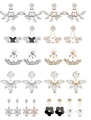 12-piece mixed ear jacket set featuring hollow lotus, leaves, and butterfly designs - 12 Pairs Set 1