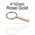 Portachiavi minimalista in acciaio inossidabile oro rosa con barra lucida da 4x32mm - Anello da 25MM / Barra 4*32MM / Oro rosa