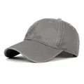 Classic washed cotton baseball cap in grey featuring a six-panel structured vintage design - Light Gray