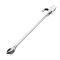 Cute cat-shaped 304 stainless steel coffee spoon with long handle and hanging hook - Cat-Long Handle / Silver