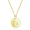 Minimalistische goldene 304L Edelstahlkette mit hohl gearbeitetem Rundanhänger Buchstabe D - Buchstabe D