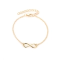 Elegant gold infinity symbol chain bracelet with adjustable lobster clasp on white background - Polished Infinity Symbol (01KC金1585) / Gold