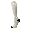 Polka dot compression knee high sports socks in grey with black toe and heel details - S/M / Small Dots C (Light Grey White)