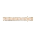 Dettaglio del fermaglio per capelli dorato con perle bianche e strass scintillanti - YJ007 Lungo (Doppia Fila Perla Strass)