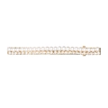 Elegante fermaglio dorato con file di perle bianche e strass scintillanti - YJ008 (Lineare Strass Perla)