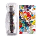 Hisenlee 1,1 mm micro cristales de colores mixtos para uñas en tarro de cristal - 3000pcs/Botella / 15# Colores Mezclados