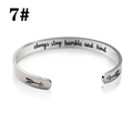 Silver stainless steel cuff bracelet with always stay humble and kind engraving - 7#-Silver (always stay humble and kind)