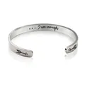 Brushed silver stainless steel cuff bracelet engraved with I am enough quote - 3#-Silver (I am enough)