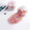 Pot de 2500 élastiques à cheveux colorés pour filles en caoutchouc haute élasticité - 2500 Pcs (Petite Taille Régulière/Pot) / Couleur Gelée