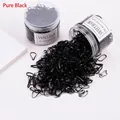 1000 pezzi di grandi elastici per capelli neri in barattolo trasparente per bimbe - 1000 pezzi nero grande normale barattolo