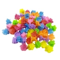 Bulk colorful mini flower hair claws for kids made of plastic in assorted vibrant colors - Small Flower