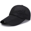 Herren Sport Baseballkappe aus schwarzem Mesh mit Sport-Stickerei und Sonnenschutz - Schwarz