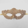 Elegante maschera per gli occhi in pizzo dorato ricamato per Halloween e feste in maschera - Stile Fiore a Sei Petali / Base Oro Zircone Colorato