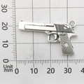 Colgante de pistola en plata antigua 30x18mm para hacer joyas artesanales DIY - Pistola 9171 (5,1g)