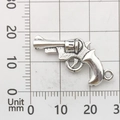 Antik-Silber Revolver Pistole Anhänger für DIY Schmuck auf Millimeter-Messskala - Pistole 9170 (2,5g)