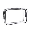 Transparent PVC toiletry bag with black trim and zipper for travel organization - 15 Wire Small 15*7*10.5 / Black