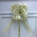 Macaron light green double-layer gift bow with organza and ribbon for wedding decoration - 10 Strands Pack / Pastel Army Green