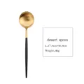 Dessertlöffel aus Edelstahl mit schwarzem Griff und Gold-Finish, 17,6 cm x 4 cm - Dessertlöffel / Schwarzgold