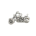 Silberner Motorrad-Anhänger mit geprägten Details für DIY-Schmuckherstellung - Motorrad 14x24mm / Tibetsilber