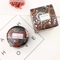 Handmade soy wax candle in black floral tin with matching gift box and card - Persimmon & Copal