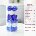 Set da 24 palline di Natale bianche e blu da 4 cm con finiture glitterate e opache - Stile 3-Blu/Bianco (4cm)