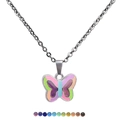 Collar de mariposa fluorescente con colgante termocrómico que cambia de color vibrante - Collar de Mariposa Luminosa con Cambio de Color