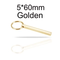 Portachiavi con ciondolo a barra rettangolare in acciaio inossidabile dorato 5x60mm - Anello da 25MM / Barra 5*60MM / Oro