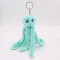 Cute green plush octopus keychain with soft fur and durable metal ring accessory - 18cm / Mint Green