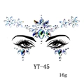 Colorful floral acrylic face gems and rhinestones for artistic party decoration, model YT-45 - YT-45 (Multicolor AB)