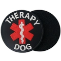 Embroidered Therapy Dog patch set with Star of Life medical symbol and hook backing - Therapy Dog Star Of Life(11)