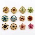 KZ002--12Pcs Small Set Gold Colorful Rhinestone