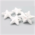 Estrellas de Navidad blancas de espuma con lentejuelas para decoración de árboles - 6cm/Juego de 6 / Blanco