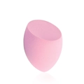 Pink teardrop makeup sponge with slanted edge for foundation blending on white background - Slant Cut Makeup Puff