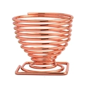 Rose gold spiral metal makeup sponge holder with a square base on white background - Square Rose Gold