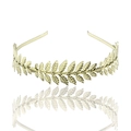 Elegante cerchietto per capelli con foglie in metallo dorato barocco su sfondo bianco - Bronzo
