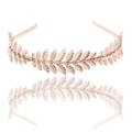 Serre-tête élégant en or rose avec feuilles de laurier style déesse grecque pour femme - Or rose