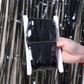 Glossy black party tinsel curtain fringe for festive wedding backdrop decorations - 1x2 Meters / Black