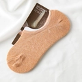Calcetines invisibles de algodón amarillo jengibre con silicona antideslizante de mujer - Naranja