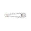 Dettaglio del fermaglio in lega d'argento con strass scintillanti e perle bianche - YJ004 Argento (Strass Perla Cavo)